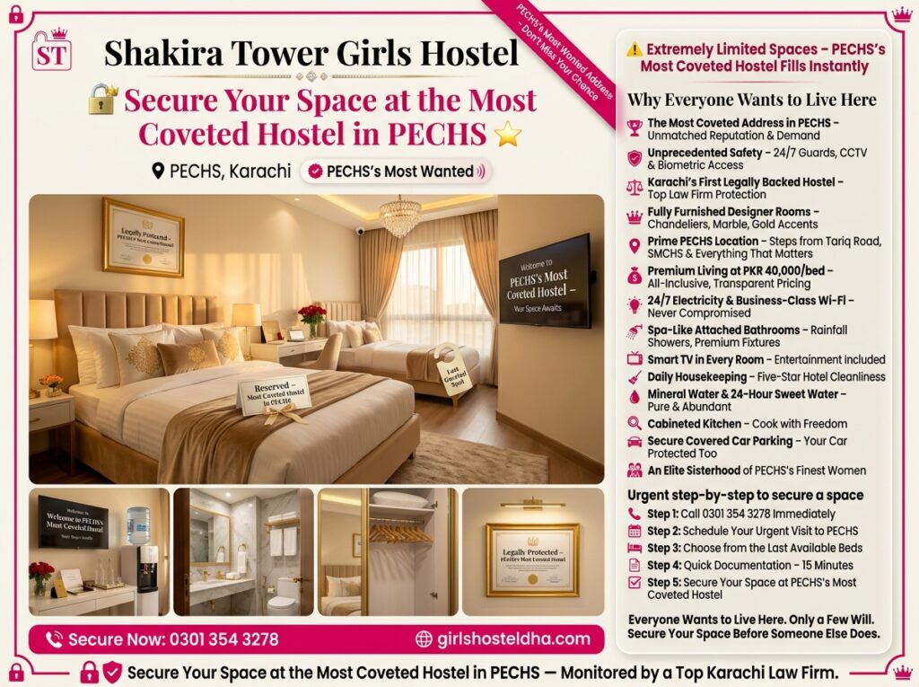 Secure Your Space at the Most Coveted Hostel in PECHS