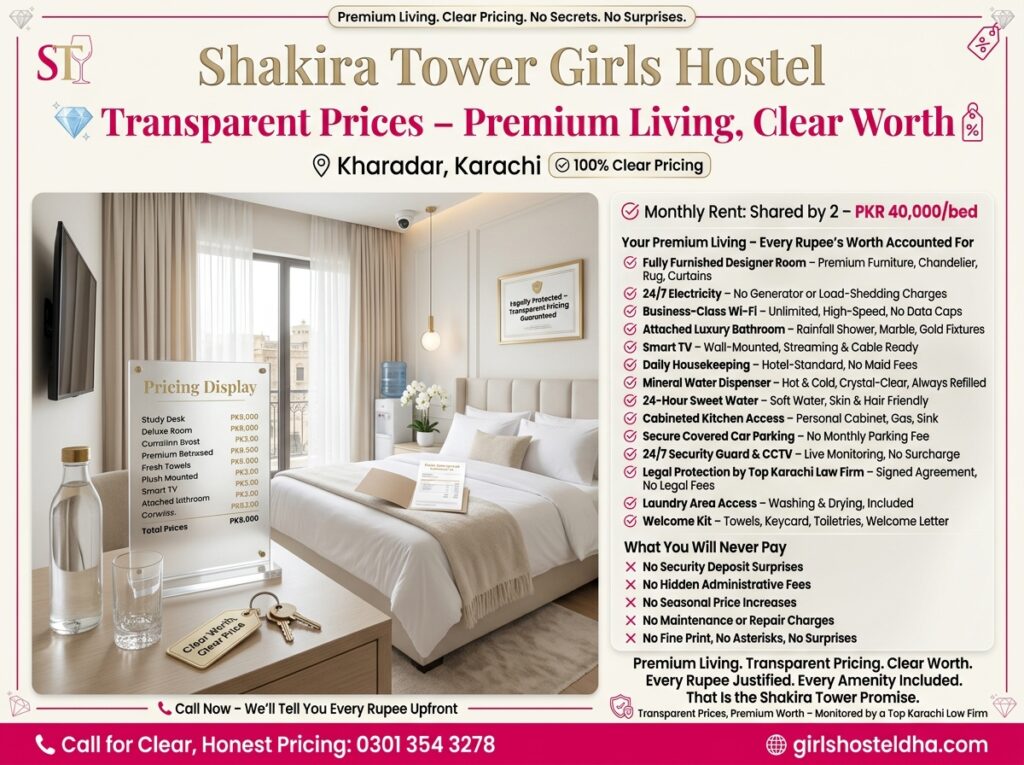 Transparent Prices Premium Living, Clear Worth